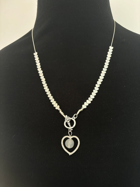 Heart Necklace with Heart Chain